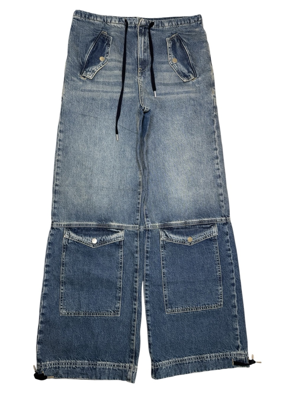 Alix Wide Leg Drawstring Cargo Jeans in San Antonio